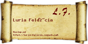 Luria Felícia névjegykártya